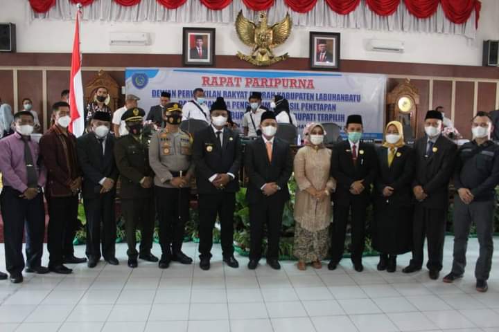 Rapat Paripurna Hasil Penetapan Bupati dan Wabup Terpilih Dihadiri Kapolres Labuhan Batu 