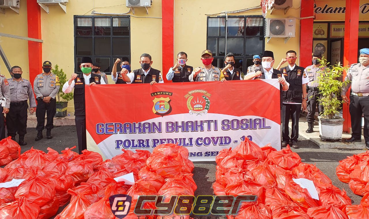 Kepedulian Polres Lampung Selatan Ditengah pandemi Covid-19 Terus Bergulir