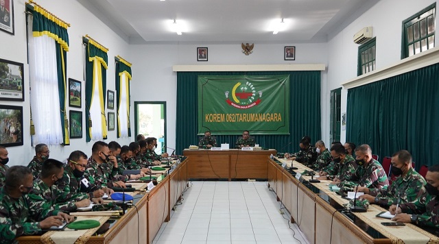 Danrem 062/Tn Terima Kunker Tim Pengawas Intern Post Audit Itdam III Siliwangi
