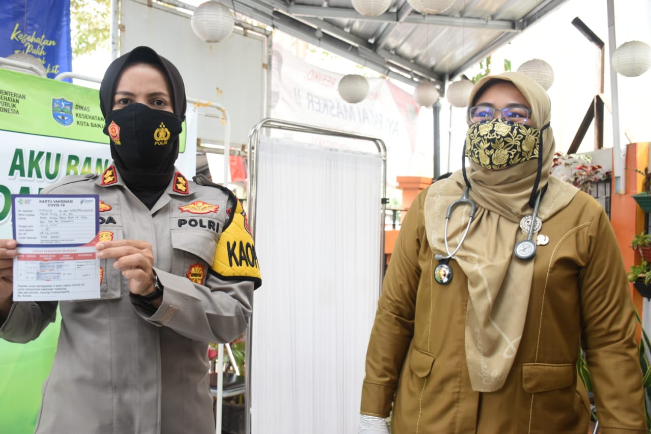Kapolres Banjar bersama Forkopimda Kota Banjar Menjalani Vaksinasi Covid-19 Tahap Kedua 