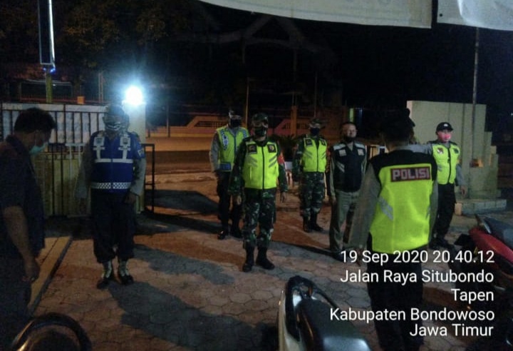 Jajaran Polres Bondowoso dan Polsek Tapen Bersama Koramil Laksanakan Giat Operasi Yustisi