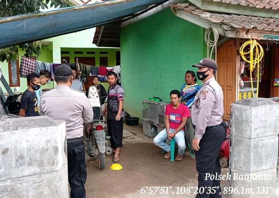 Polsek Banjaran Himbau 3M Kepada Warga Agar Patuhi Prokes dan Tetap Gunakan Masker