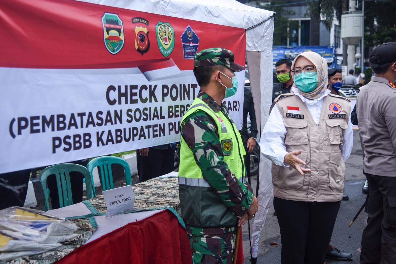 Bupati Purwakarta Pantau Hari Ke 2 PSBB 