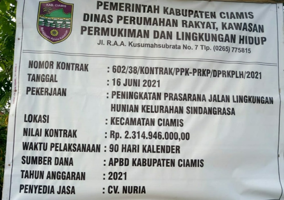 Disorot Warga, Hendar Tegaskan Pekerjaan yang Dilaksanakan CV Nuria Sudah Sesuai Ketentuan. Ini Penjelasannya