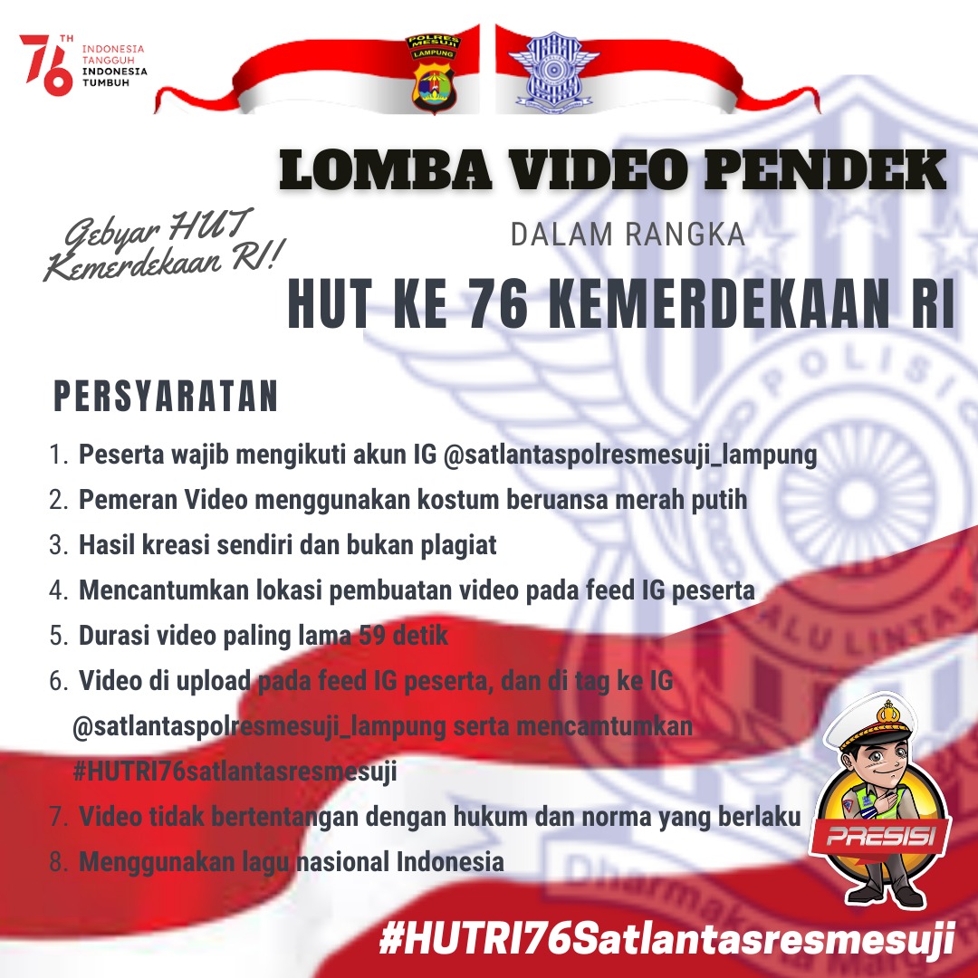 Meski Ditengah Pandemi, Satlantas Polres Mesuji Gelar Lomba Peringatan HUT RI ke 76