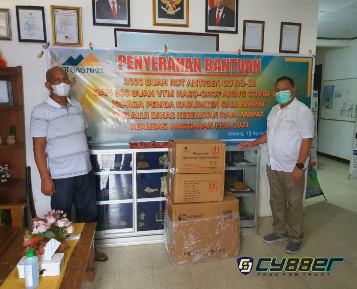 PT.Gag Nikel Sumbang 1000 Buah RDT Antigen dan 500 Buah VTM Naso-Orof Aring Covid-19 ke Pemda Raja Ampat