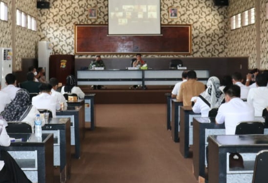 Kapolres Lakukan Rakor Percepatan Vaksinasi Bersama TNI dan Dinkes Lamsel