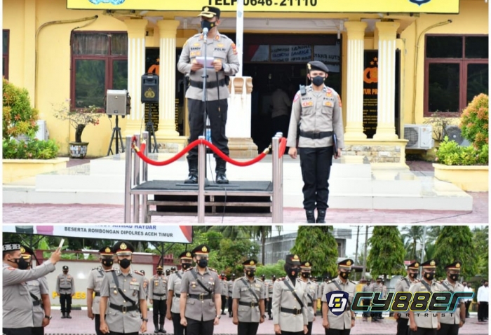 Kapolres Aceh Timur Pimpin Upacara Serahterima Jabatan Kabagren, Kasat Lantas dan Kapolsek