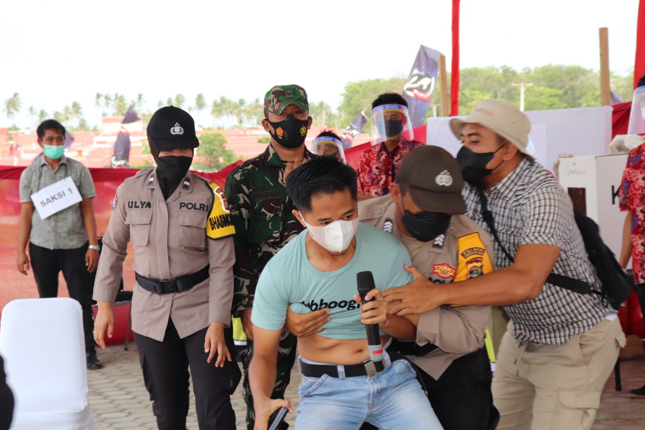 Polres Lamsel Gelar Simulasi PAM-TPS Pilkades