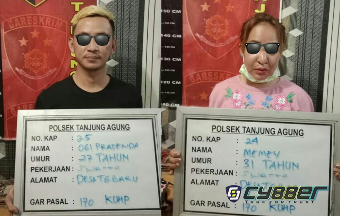Pasutri Lakukan Penganiayaan, Bersama Nikmati Jeruji Besi Polsek Tanjung Agung 