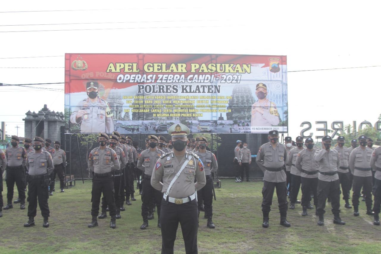 Polres Klaten Gelar Pasukan Tanda Dimulainya Operasi Zebra Candi 2021