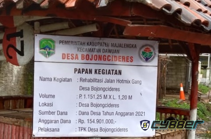 Terkait Pekerjaan Rehabilitasi Jalan Hotmix Gang di Desa Bojongcideres yang Sebelumnya Tak Dipasang Papan Proyek, Ini Kata Kades