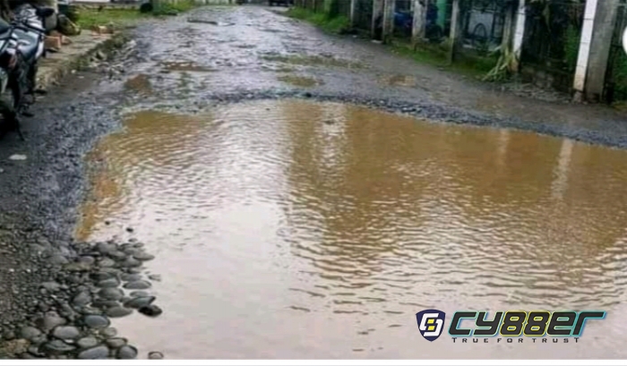 Kondisi Jalan di Sindangbarang Cianjur, Viral di Medsos