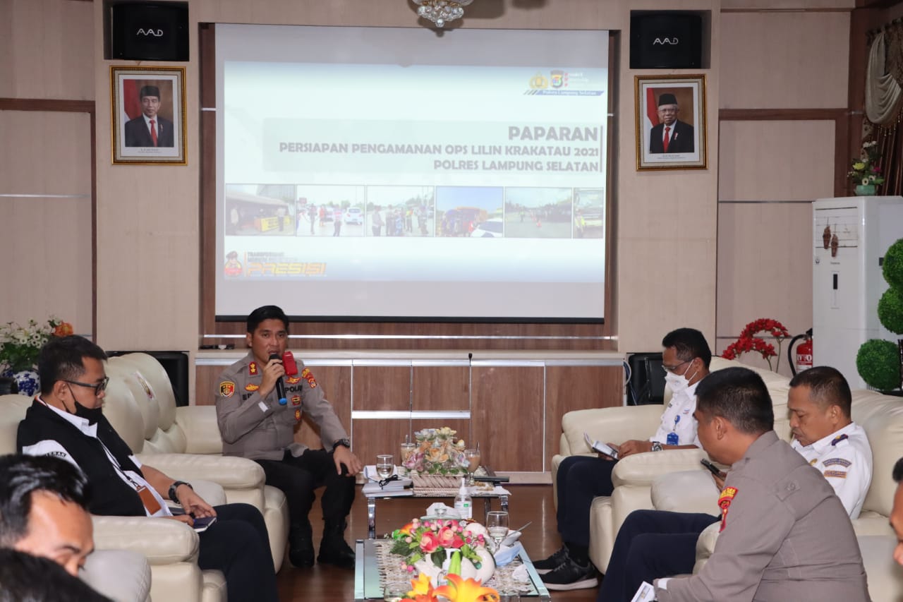 Jelang Ops Lilin Krakatau 2021, Polres Lamsel Rakor Bersama ASDP Pelabuhan Bakauheni