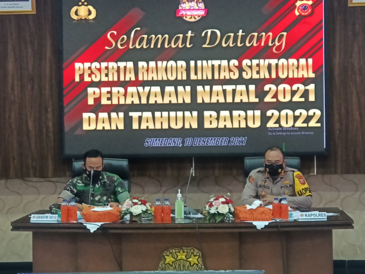 Kapolres dan Dandim 0610 Sumedang Gelar Rapat Kordinasi Lintas Sektoral