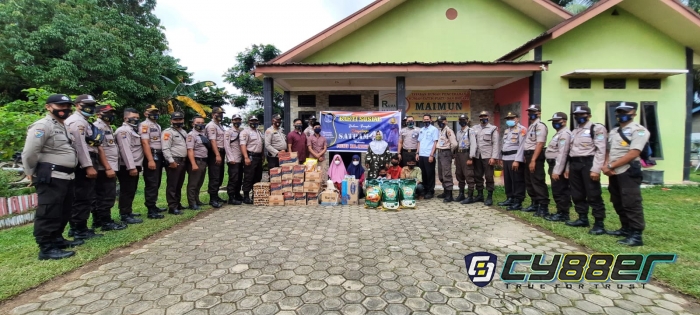 HUT Satpam Ke-41, Polres Inhu dan Puluhan Satpam Santuni Panti Asuhan Kota Lama