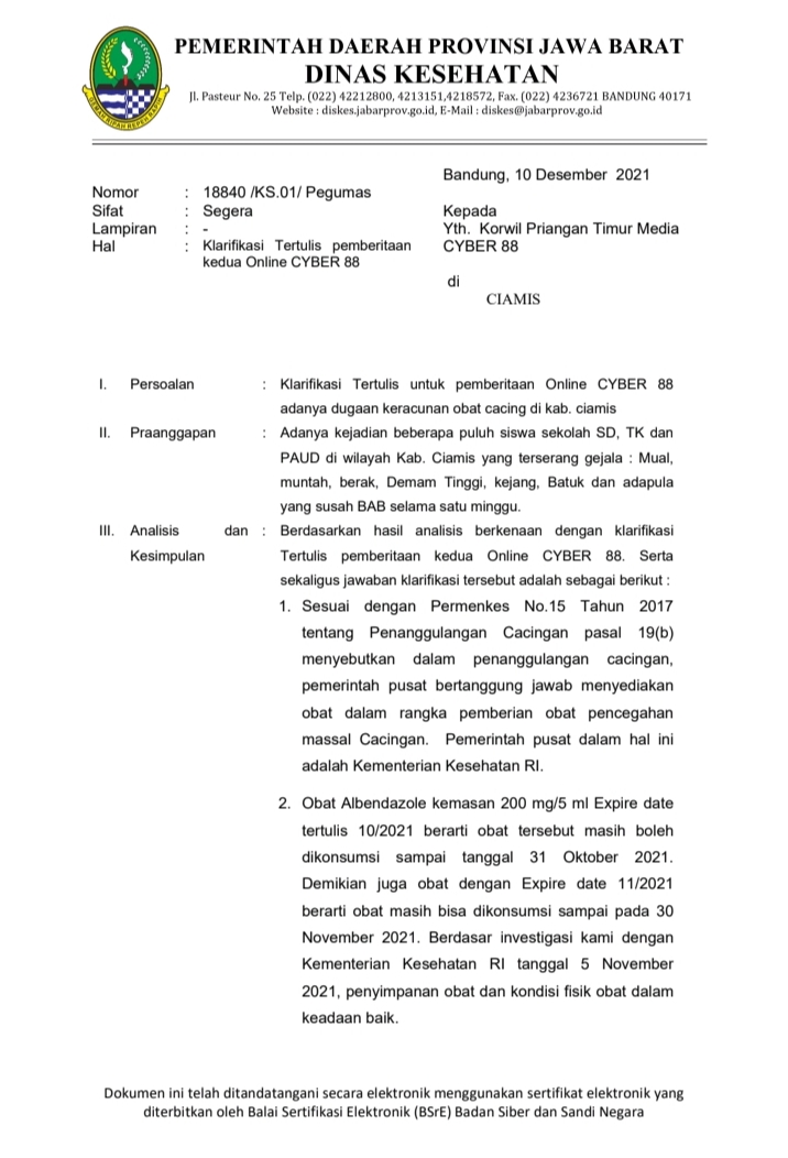 Dinkes Jabar Sebut Program Penanggulangan Cacingan Tanggungjawab Pemerintah Pusat dan Daerah, Aktivis Ciamis Angkat Bicara 