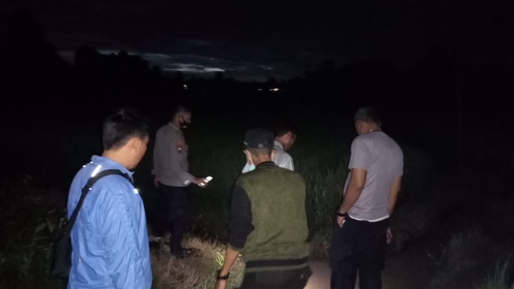 Polsek Pulau Panggung Identifikasi TKP dan Jenazah di Pesawahan