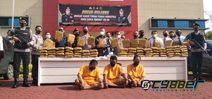 Polres Muba Berhasil Amankan 100 Kg Ganja Asal Medan