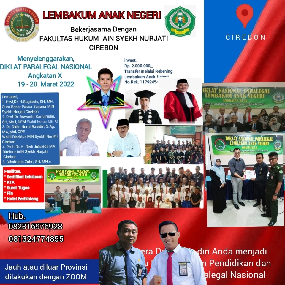 Lembakum Anak Negeri Bersama IAIN Syech Nurjati Cirebon Adakan Diklat Paralegal