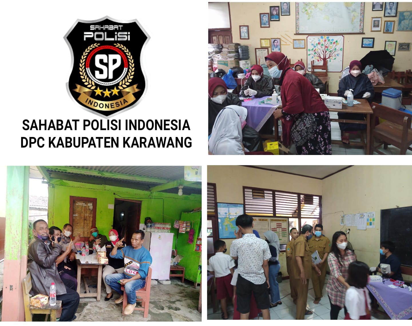 SPI DPC Karawang dan Babinkamtibmas Karawang Barat Monitoring Pemberian Vaksin Anak di SDN Nagasari 5
