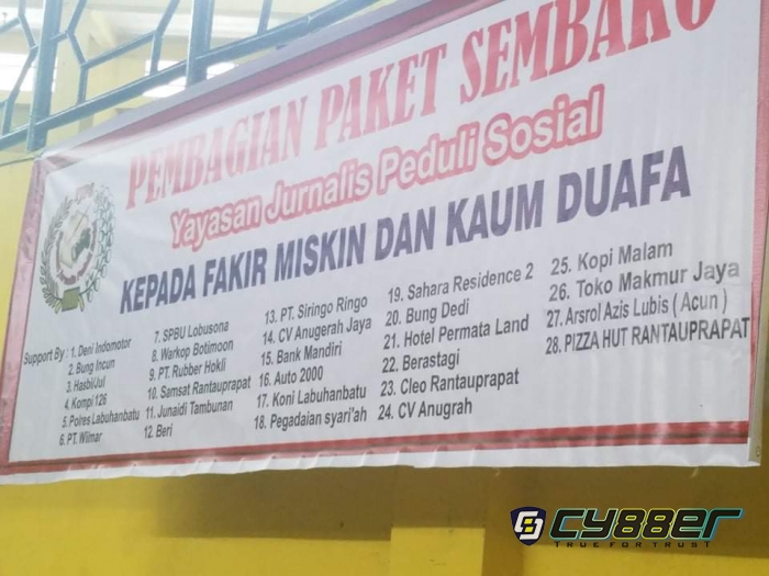 YJPS, Pengusaha dan Stakeholder Labuhan Batu Kompak Salurkan Paket Sembako Kepada Fakir Miskin dan Kaum Dhuafa