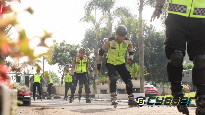 Kapolres Banjar Launching Tim Patroli Bhayangkara Roller Skate 