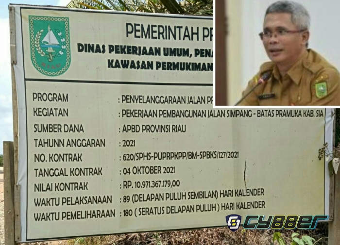 Indikasi Korupsi Pada Proyek Pembangunan Jalan Simpang Pramuka, Batas Kota Siak