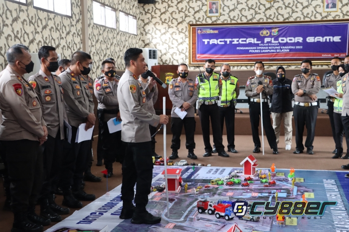 Hadapi Mudik lebaran 2022 Polres Lamsel, Polda Lampung Gelar Tactical Floor Game.