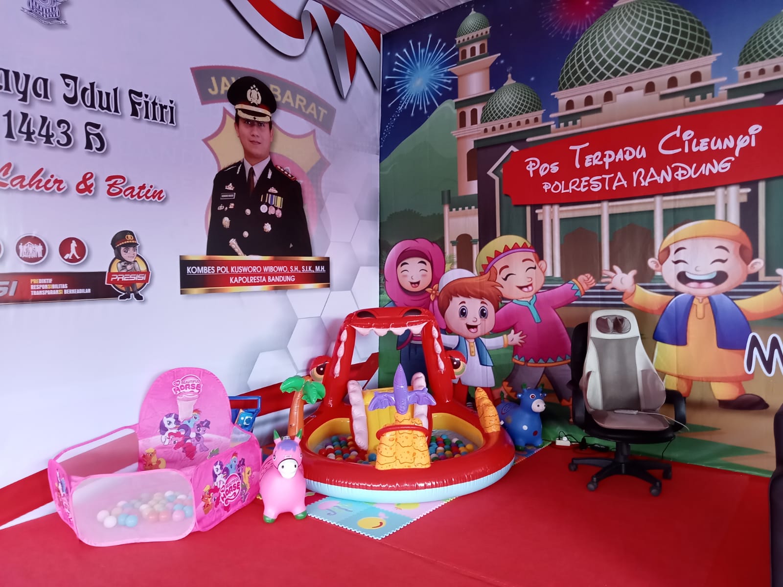 Keren, Ada Area Bermain Anak di Pos Terpadu Polisi