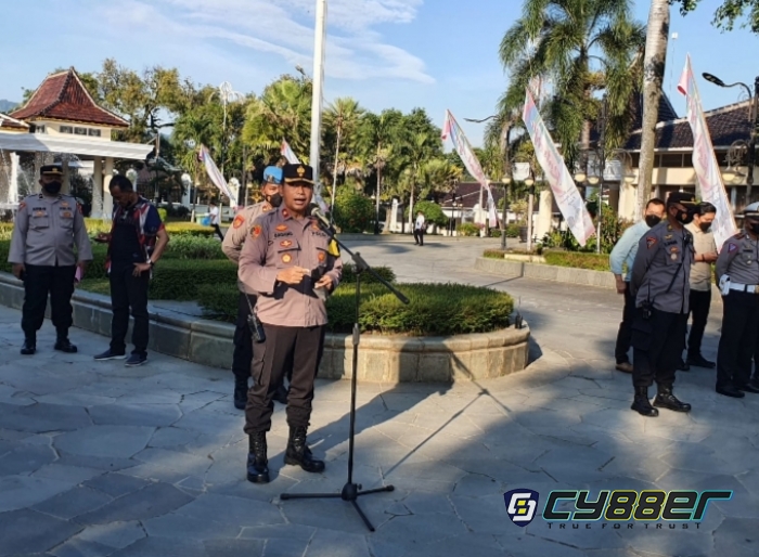 Unras Serikat Pekerja Majalengka, Polisi Gelar Apel Pasukan