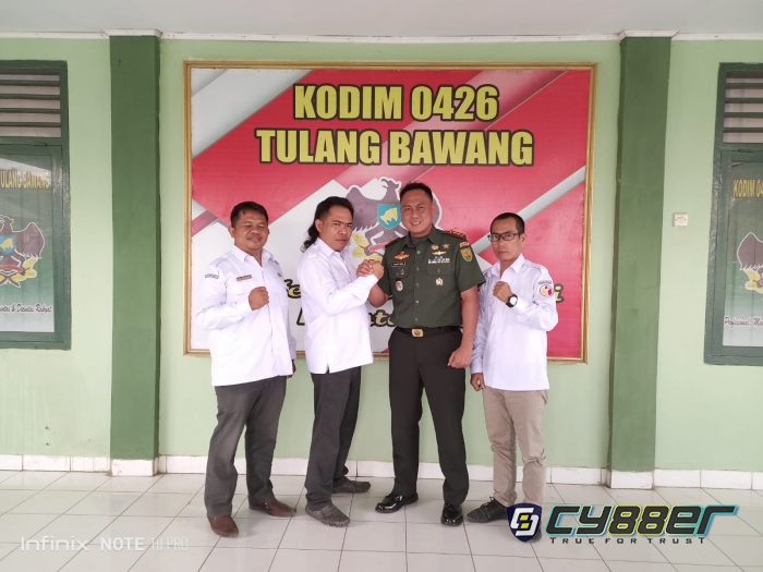 Disambut Hangat Bawaslu Kabupaten Mesuji Audiensi ke Dandim 0426 Tulang Bawang