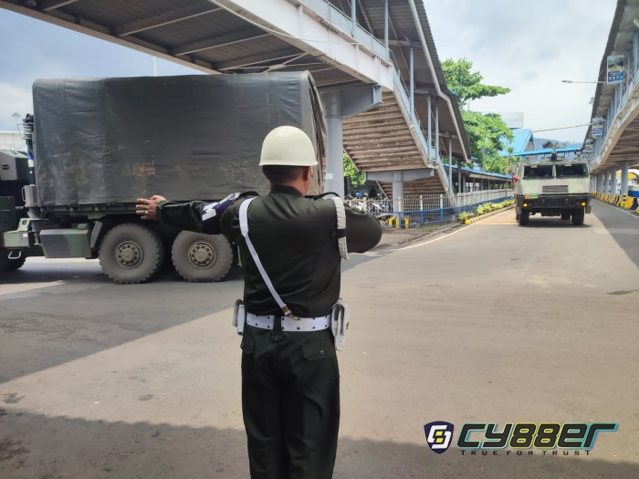 Detasemen Polisi Militer III/4 Serang Laksanakan Pamturlalin Serpas Dan Sermat Kembalinya Latma Garuda Shield 16/2022