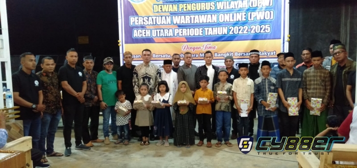Beri Santunan Anak Yatim Dalam Giat Pelantikan Pengurus PWO Aceh Utara