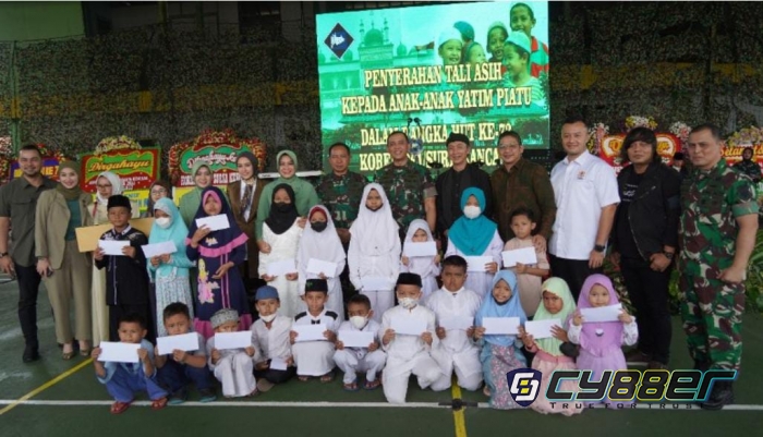 HUT ke-73 Korem 061/SK, Dihiasi Berbagi ke 100 Anak Yatim 