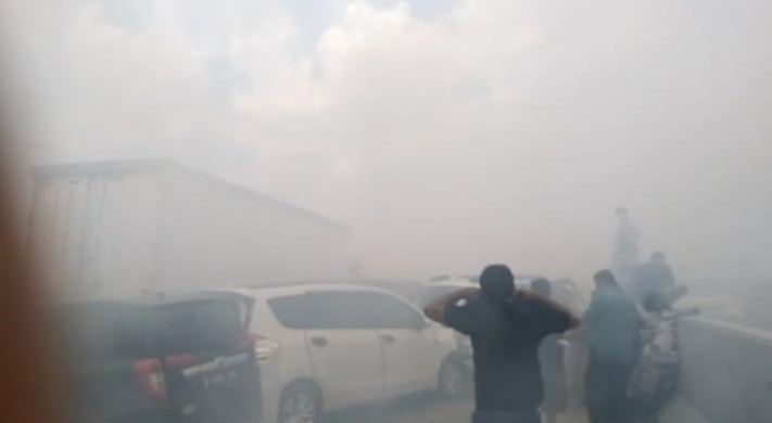 Tabrakan Beruntun di Area Tol KM 253 Tol Pejagan-Pemalang 