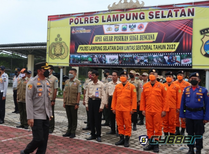 Apel Siaga Bencana Bersama Instansi Terkait, Kapolres AKBP Edwin: Lamsel Aman Terkendali.