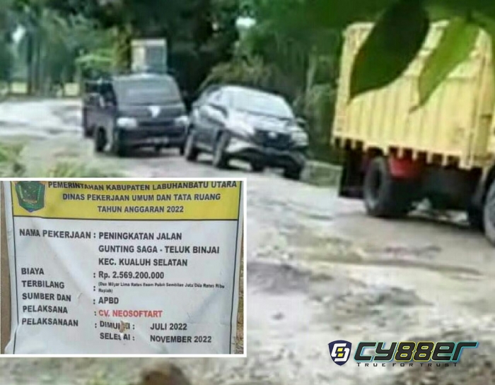Kontrak Habis, Pembangunan Jalan Gunting Saga - Teluk Binjai Belum Selesai