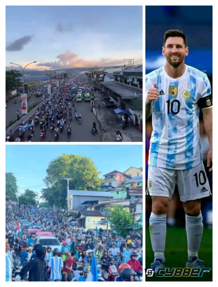 Warga Ambon Pawai Rayakan Kemenangan Argentina atas Meksiko 2-0