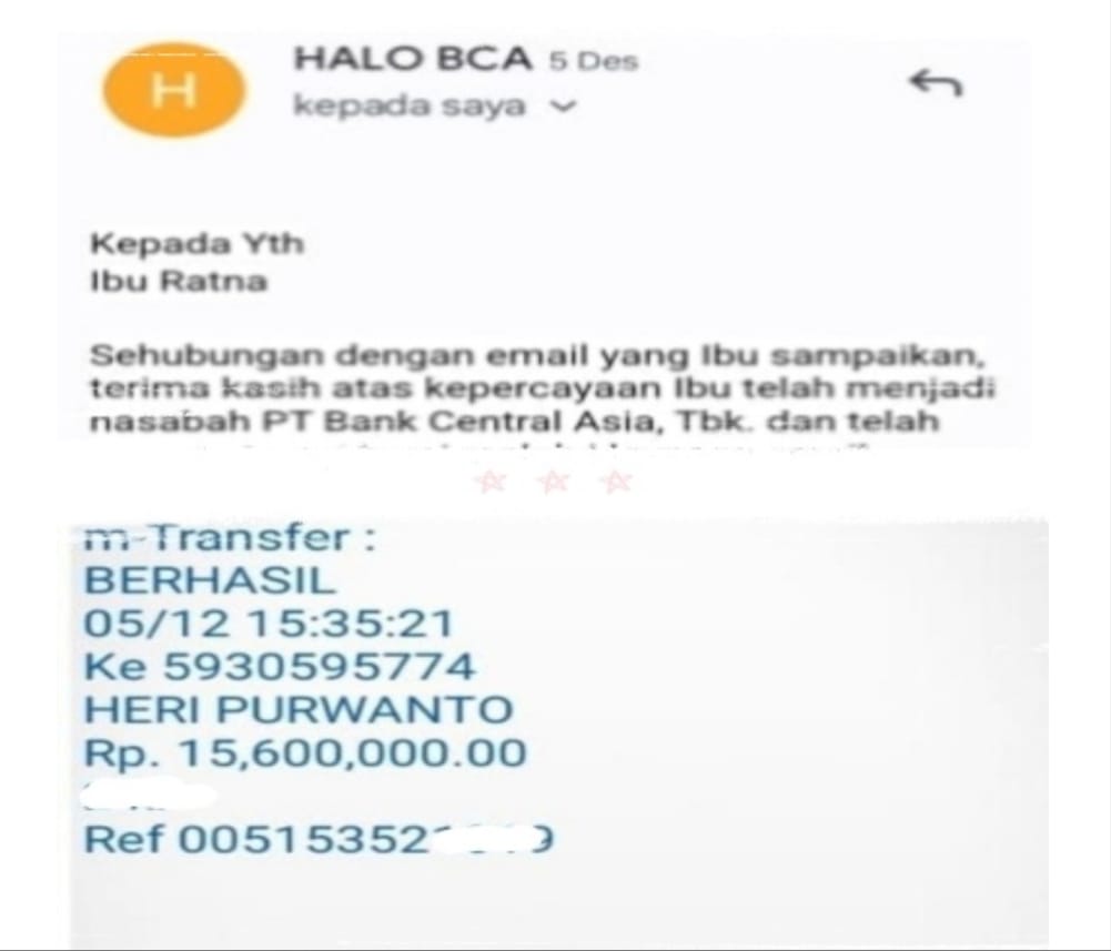 Nasabah KCP BCA Babat Keluhkan Pelayanan Penanganan Salah Transfer 