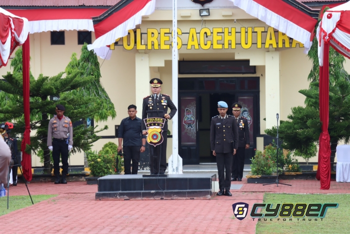 Peringatan Hari Bhayangkara ke-77, Kapolres Aceh Utara Sampaikan Amanat Presiden RI