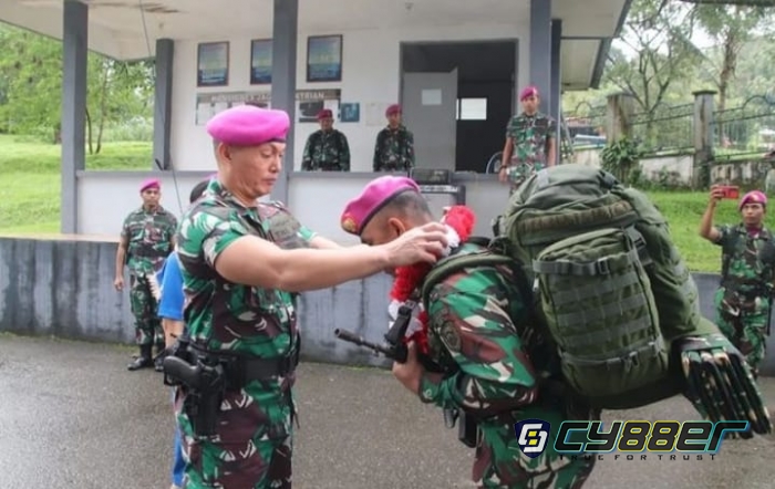 Danyonmarhanlan IX Sambut Personil Satgas PAM OPS Pulau Metimearang TA 2022