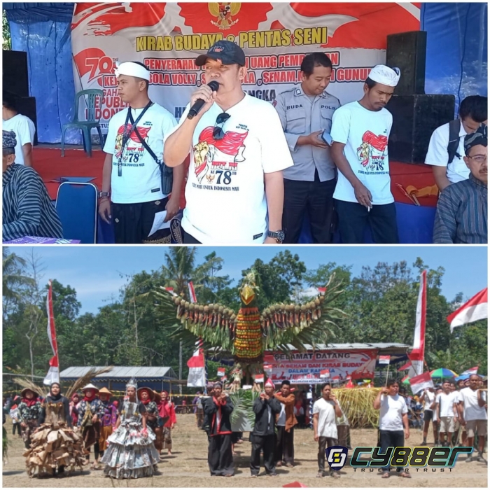 Menyambut HUT RI Ke-78, Desa Tangkil Gelar Kirab Budaya