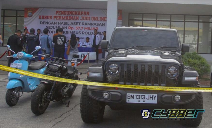 Omset Bandar Judi Online Rp57 Miliar, Rubicon hingga Hammer Disita Polda Riau