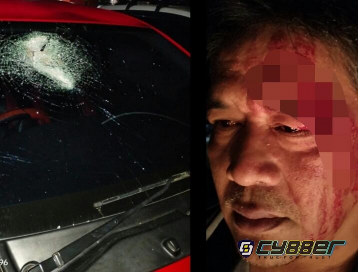 Mobil Sekretaris JMSI Inhu Dilempar Batu Oleh OTK, Korban Mengalami Luka Jahitan Hingga 8 Cm