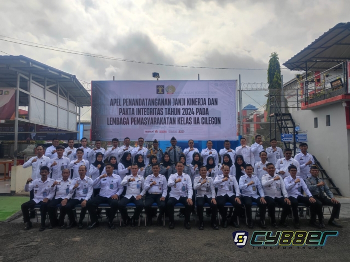 Implementasikan Prinsip Good Governance, Lapas Cilegon Gelar Apel Janji Kinerja dan Penandatanganan Pakta Integritas