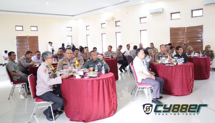 Polres Kuansing Gelar “Vidcon Coffee Morning” Bahas Kesiapan Pemungutan Suara Pemilu 2024