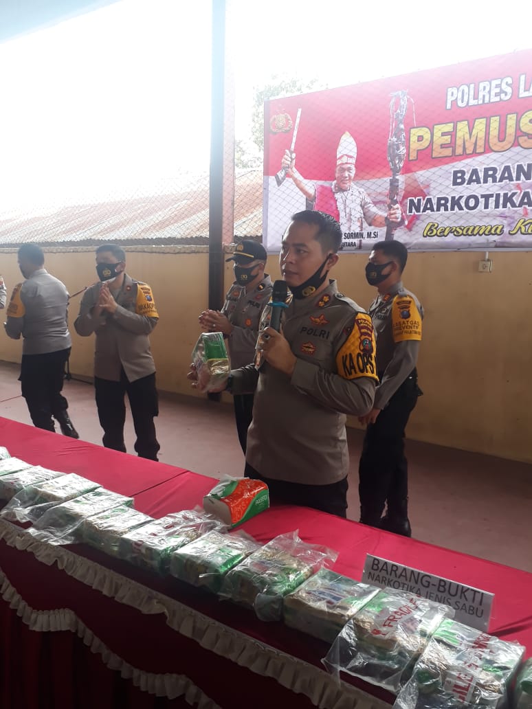 Kapolres Labuhanbatu Musnahkan Barang Bukti Narkotika Jenis Shabu Seberat 15 Kg 