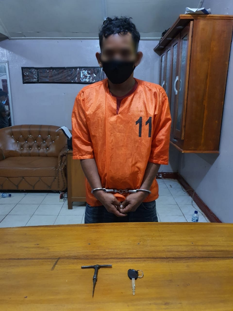 Team Opsnal Polsek Mandau Ciduk Pria Pelaku Pencurian Sepeda Motor di Simpang Puncak Km 18 Kulim.