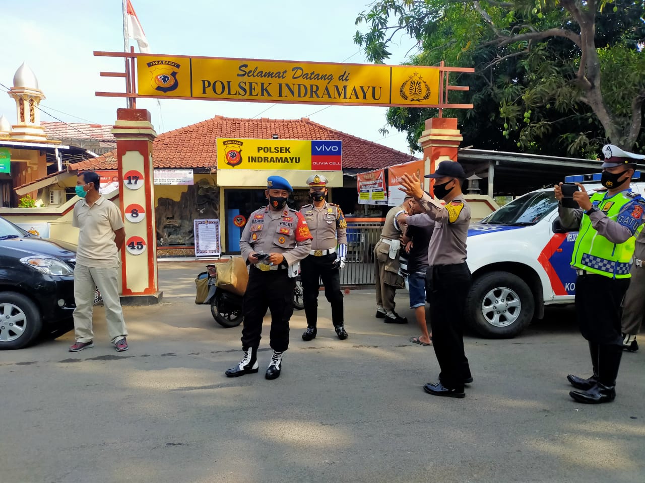 Razia Masker, Tiga Pilar Kecmatan Indramayu Rutin Ops Yustisi